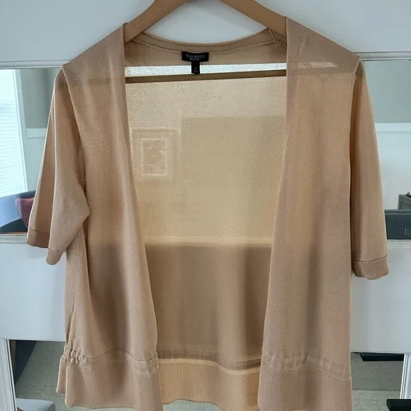 Talbots Gold Tie Front Knit Short Sleeve Top Size Small - Picture 6 of 9